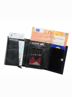 black leather wallet rfid protection