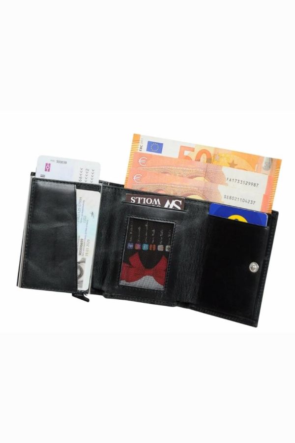 black leather wallet rfid protection