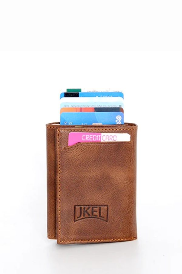 Jkel Tan Leather Rfid Protection wallet
