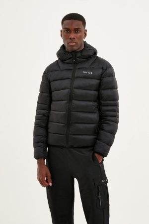 Nicce Skyline Black Quilted Jacket
