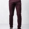 men's burgundy chinos - slim fit stretch pants