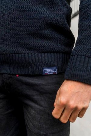 High quality textured knit_navy scott ellis