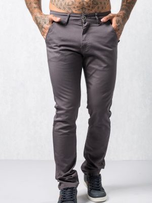 men's Slim Fit grey chinos Trousers