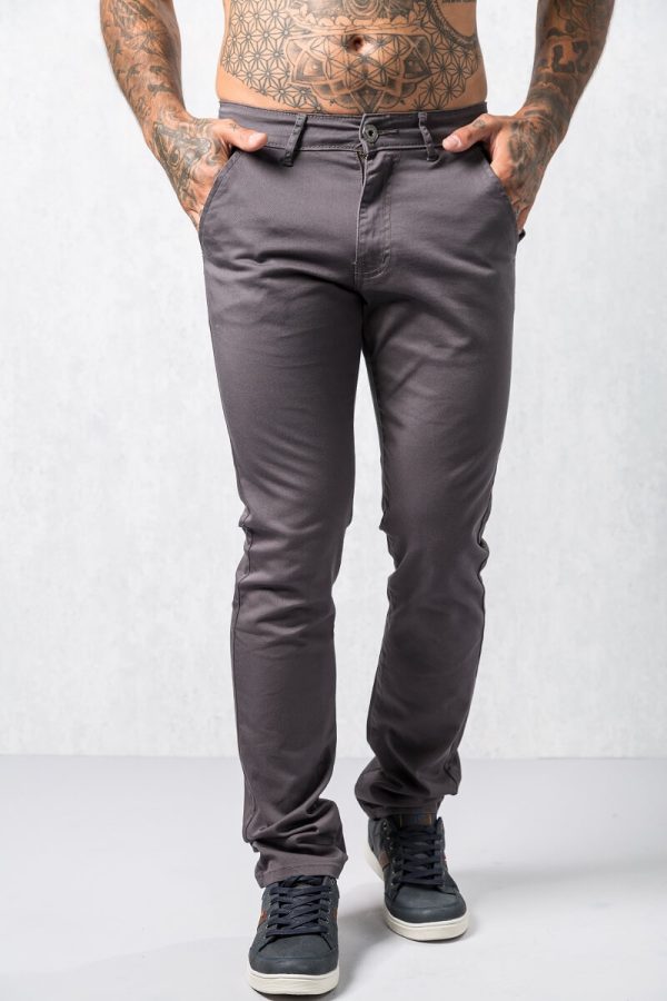 men's grey chino Trousers