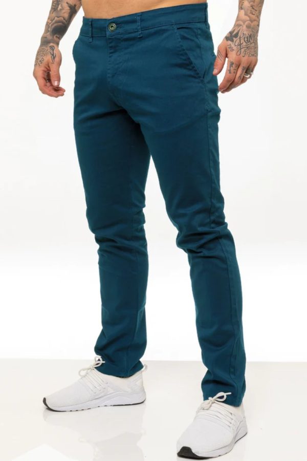 men's steel blue chinos pants
