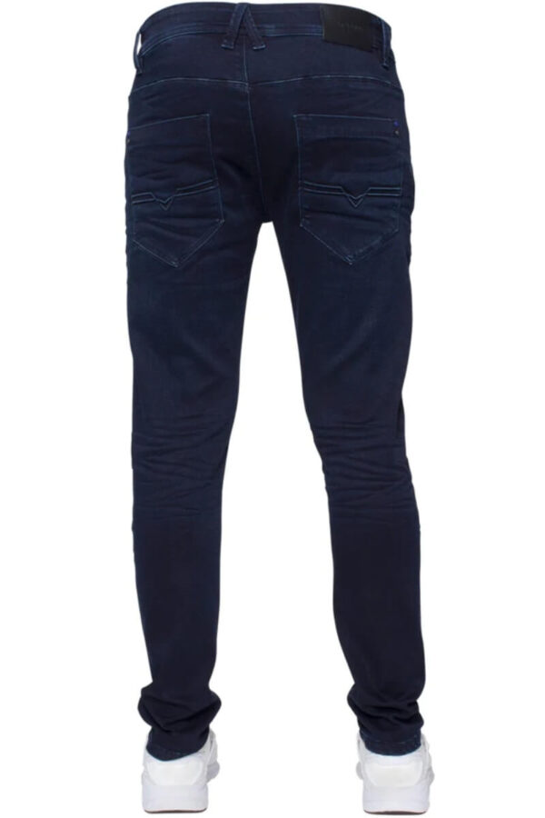 mens navy hyper stretch skinny jeans