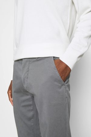 Grey chino slim fit trousers