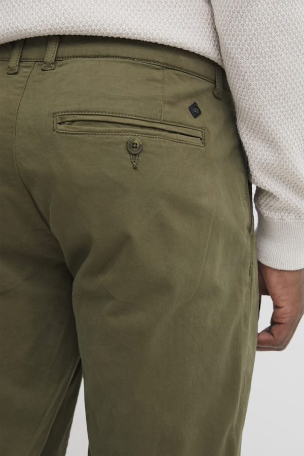 Casual Friday Olive Chino Trouser Rear Pockets