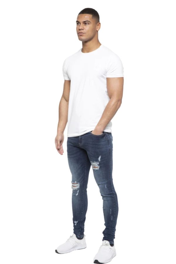 Eto Medium Stone Wash Skinny Jeans and T-Shirt