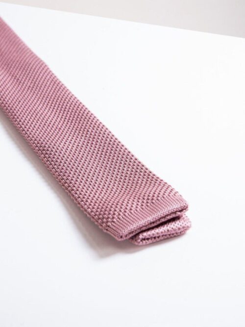 Marc Darcy Blush Pink Knitted Tie Flat