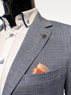 George Banks Blue Herringbone Blazer