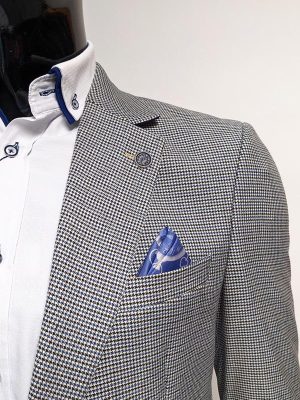 George Banks Blue Houndstooth Blazer
