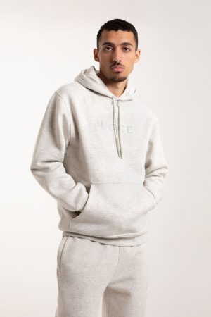 Nicce Oat Marl Compact Hoodie