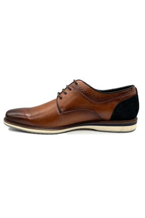 Mens casual leather shoe - cognac tan
