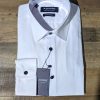 Advise Classic Fit White Dress Shirt - Black Buttons