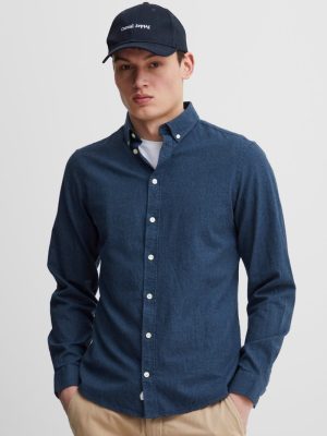 Navy oxford long sleeve shirt