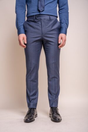 House of Cavani Bond Navy Check Suit Trousers