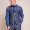 House of Cavani Bond Navy Check Waistcoat