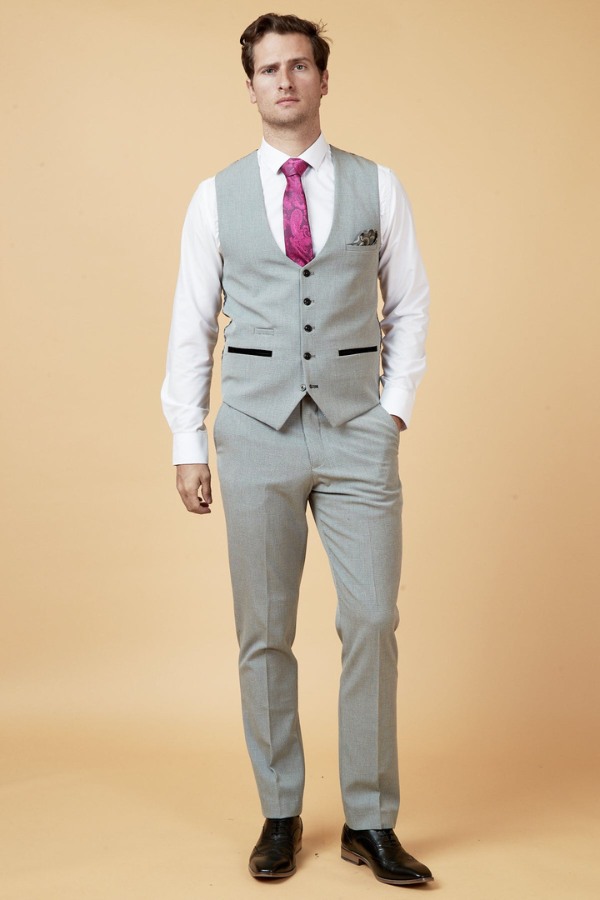 Marc Darcy Bromley Silver Grey Waistcoat