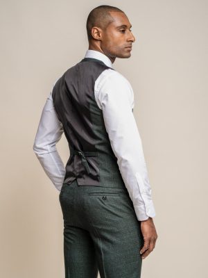 Men's olive tweed designer waistcoat