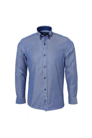 Advise Textured Blue Tailored Shirt