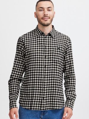 Blend He Long Sleeve Black Check Shirt Regular Fit