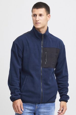 Blend He Navy Blue Full Zip Fleece Jacket