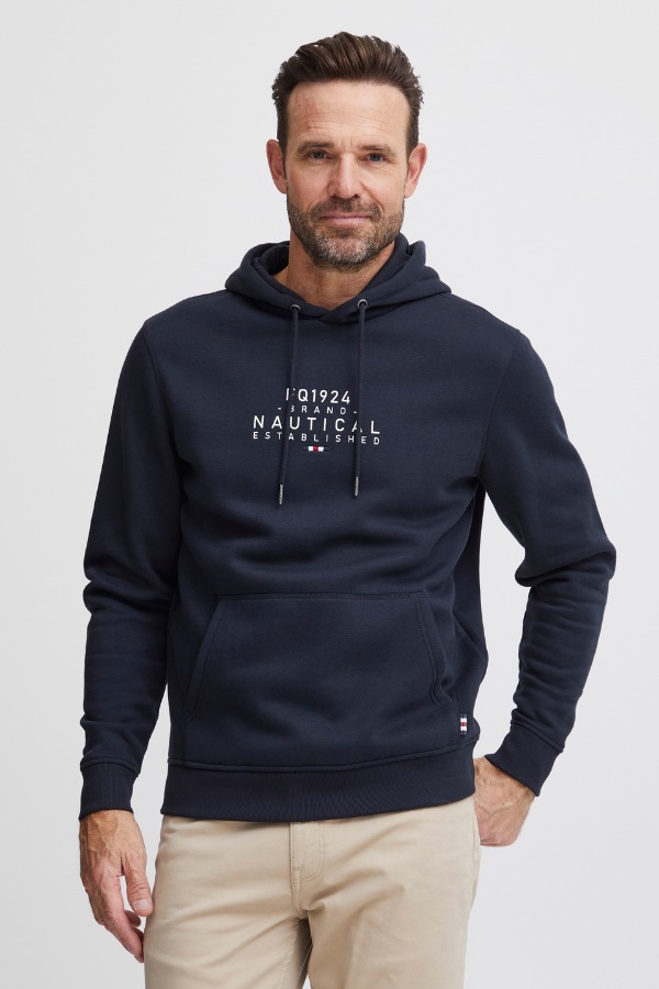 FQ1924 William Bungee Navy Logo Hoodie