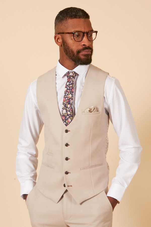Marc Darcy HM5 Tailored Waistcoat | Stone