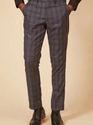 Marc Darcy Jose Grey Check Trousers