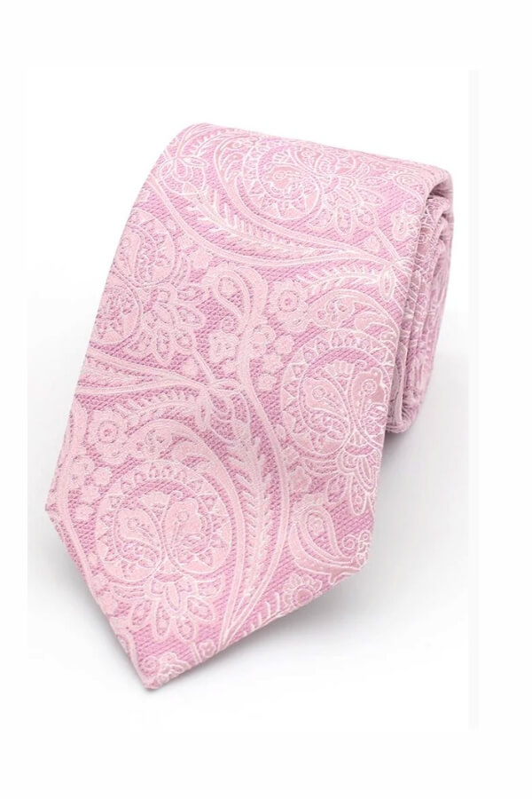 LA Smith Paisley Tie Dusty Pink