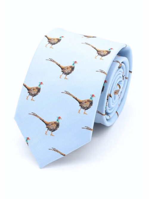 LA Smith Pheasant Tie Sky Blue