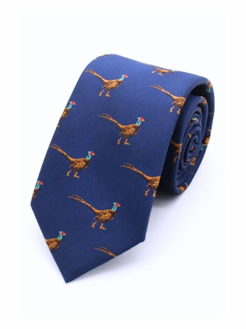 LA Smith Pheasant Tie Navy Blue