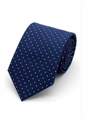 LA Smith Navy Polka Tie