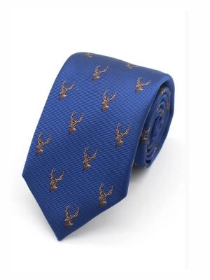 LA Smith Stag Head Blue Tie