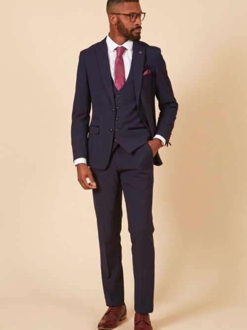 Marc Darcy Bromley Navy Check 3 Piece Suit