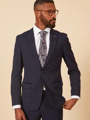 Marc Darcy Bromley Navy Check Blazer