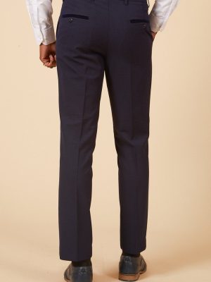 Marc Darcy Navy Check Suit Pants