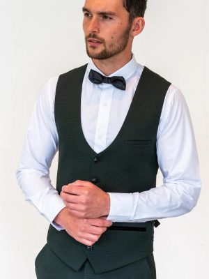 Marc Darcy Bromley Olive Green Check Waistcoat