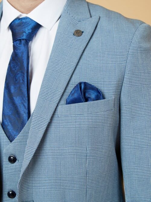 Sky Blue Men's Blazer with pocket square