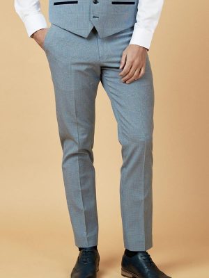 Marc Darcy Bromley Sky Blue Check Trousers