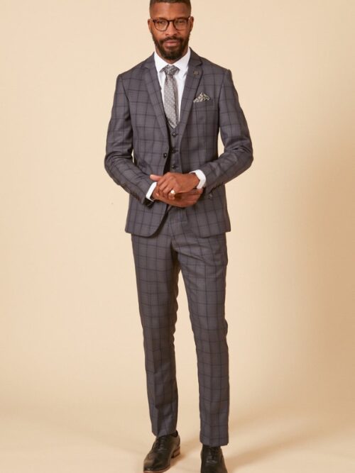 Marc Darcy Jose Grey Check 3 Piece Suit