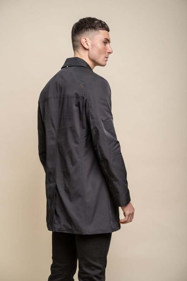 Men's black long coat