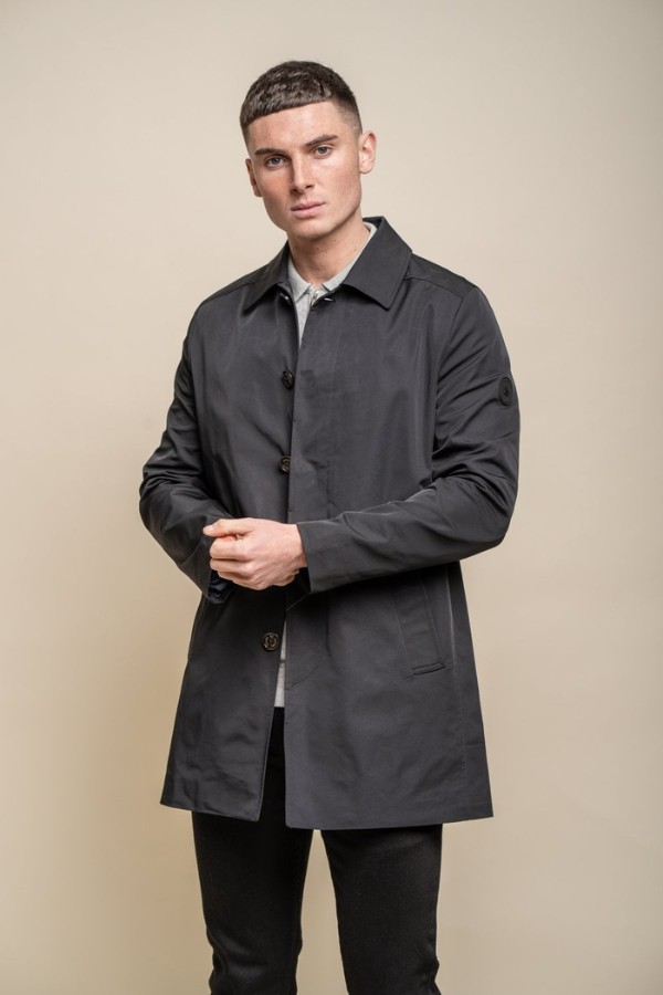 House of Cavani Baracuda Black Long Coat