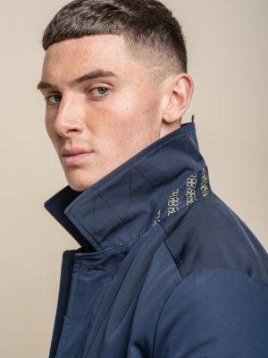 Mens designer navy coat