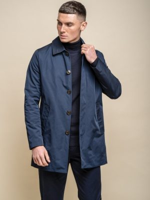 House of Cavani Baracuda Navy Long Coat