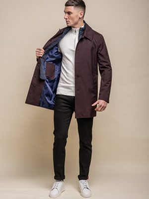 Mens long winter coat with padded insert