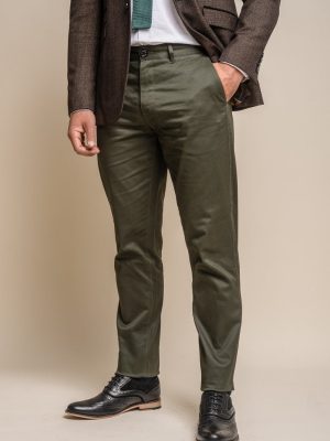 House of Cavani Dakota Olive Green Chinos