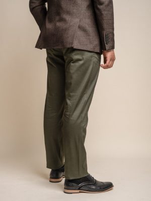 Chino trouser for men from House of Cavani in Khaki Green