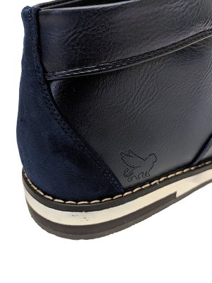 Mens navy boot heel counter